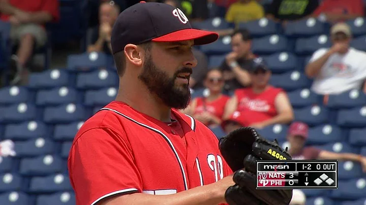 WSH@PHI: Roark whiffs six over seven innings of work