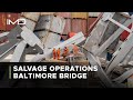 Massive salvaging effort at baltimore bridge collapse site