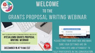 YES Alumni Grants Proposal Writing Webinar 2018