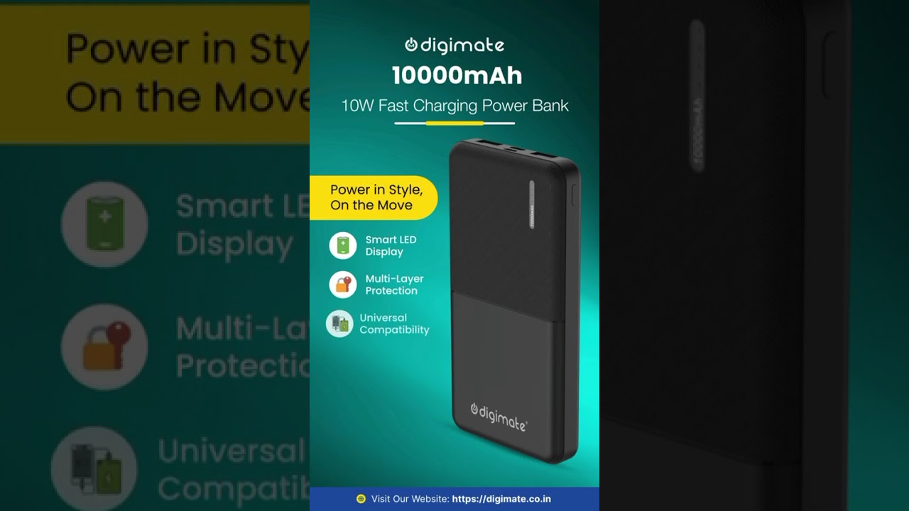 ⚡ Stay Charged, Stay Ahead! ⚡Introducing the Digimate 10W Fast Charging Power Bank
