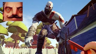 Hello Neighbor - My New Neighbor God of War Ragnarök Big Kratos Act 2 Hole Gameplay Walkthrough