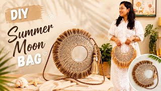 DIY Macramé Moon Bag Tutorial 🌙 Step by Step for Beginners| How to Make a Macramé Moon Bag at Home