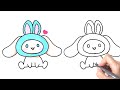 How to Draw a Bunny Rabbit  Cinnamoroll | Sanrio 토끼 시나모롤 그리기