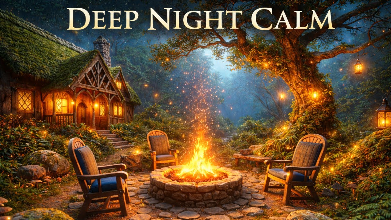 Celtic Forest Campfire Ambience Crackling Fire & Nature Sounds