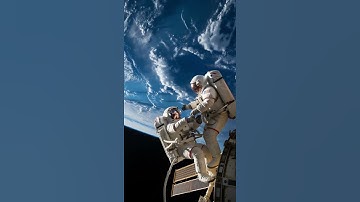 Two astronauts perform critical maintenance outside the ISS with Earth’s breathtaking beauty below 🌍