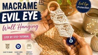 How to make a macrame Evil eye wall hanging Tutorial🧿Diy car charm for beginners handmade Boho style