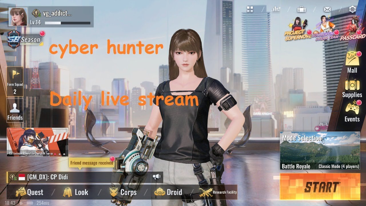 cyber hunter live stream -1 completed on 09082020 - by  video game addiction join here now