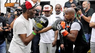 A LOOK BACK AT THE AMAZING MITT WORK OF ROGER MAYWEATHER WITH FLOYD MAYWEATHER JR  RIP ROGER