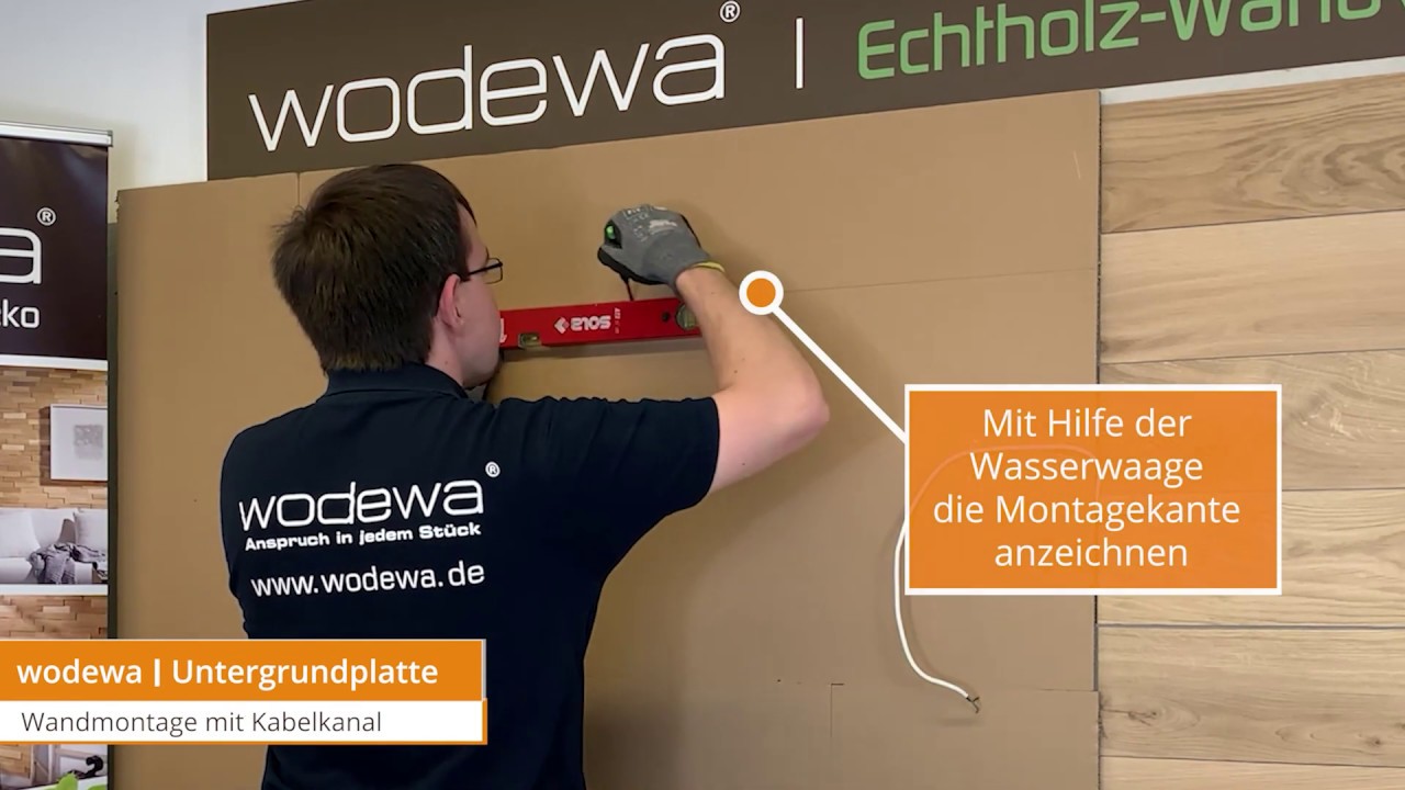 wodewa Untergrund vorbereiten mit Untergrundplatten für Holz Wandverkleidung