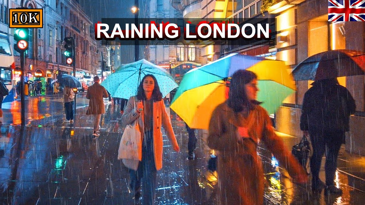Raining London Night Walk [10K] HDR - YouTube