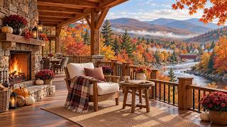 Cozy Autumn Day with Fireplace Sounds 🍂 Soft Piano & Crackling Fire for Reading & Focus screenshot 2