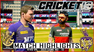 RCB vs KKR - Match Highlights Vivo IPL - 2021 Game No - 10 | Cricket 19 | #RCBvsKKR screenshot 2
