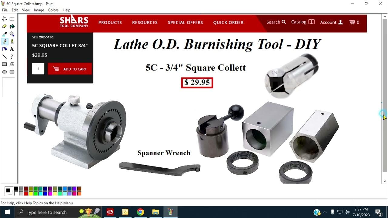 Lathe Burnishing Tool needed collets. YouTube