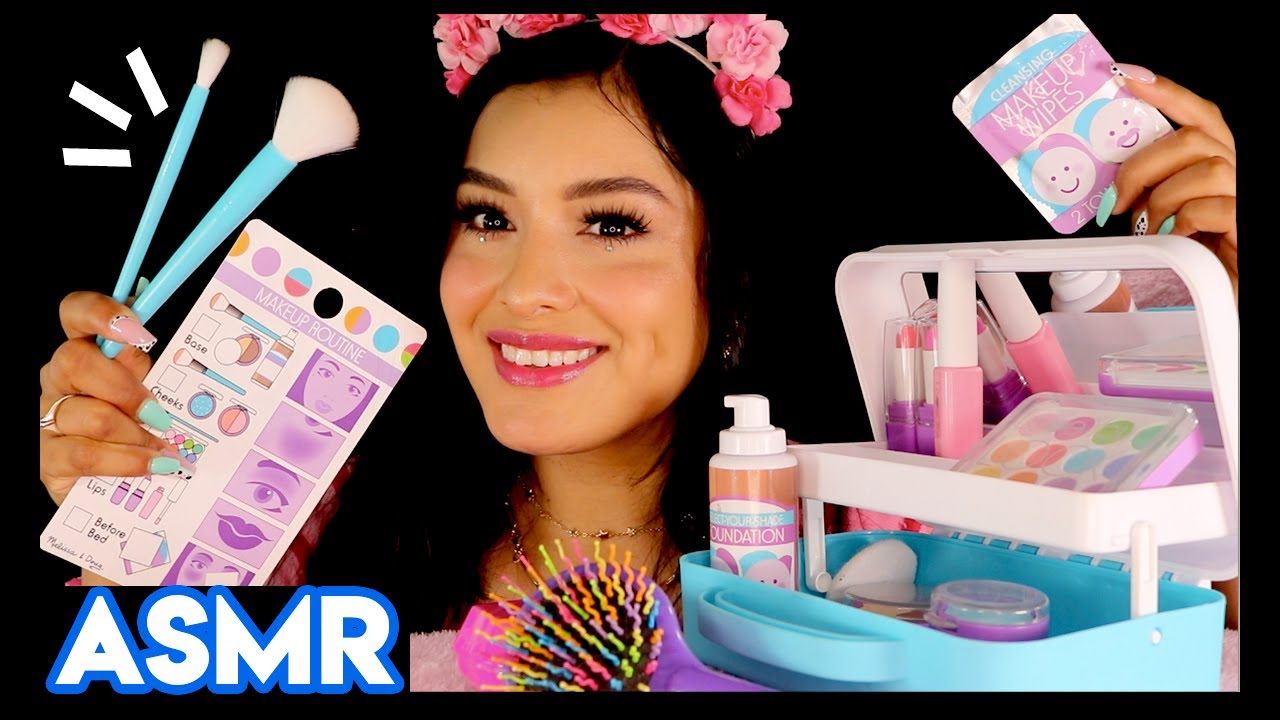 ¡Muy RELAJANTE! 😴  Voy a tu casa y Te 🍭 MAQUILLO 💄 con JUGUETES + Mouth Sounds 👄 I Ges ASMR