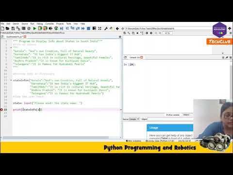 Display Info about States in India using Dictionary in Python Programming