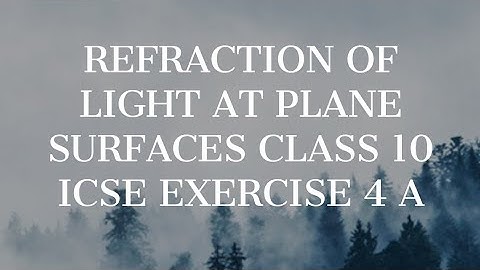 REFRACTION OF LIGHT AT PLANE SURFACES CLASS 10 ICSE PHYSICS EXERCISE 4 A