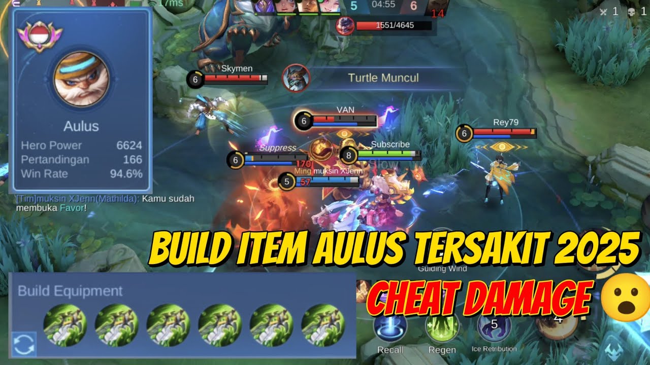 TOP GLOBAL AULUS BUILD EMBLEM TERSAKIT TERBARU‼️ TIPS CARA MELAWAN JUNGLER TANK - MOBILE LEGENDS