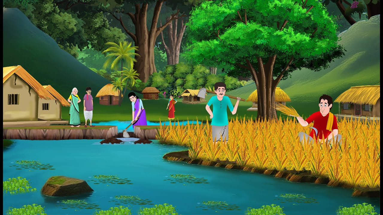 नदी के किनारे सुनहरा गाँव | Hindi Story | Hindi Kahaniya | Moral Stories | cartoon story