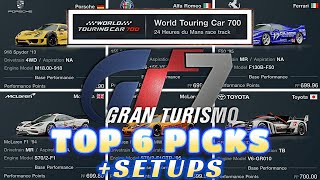 Gran Turismo 7 My Top 6 Cars for Circuit de le Sarthe (Le Mans) WTC 700 +Setups 1.20 Update