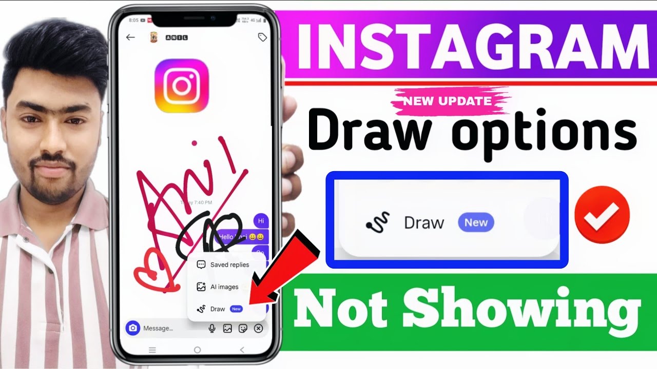 Instagram draw option not showing 2025 | instagram me draw ka option ...