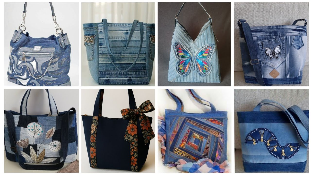 Beautiful handmade denim jeans bags ideas 