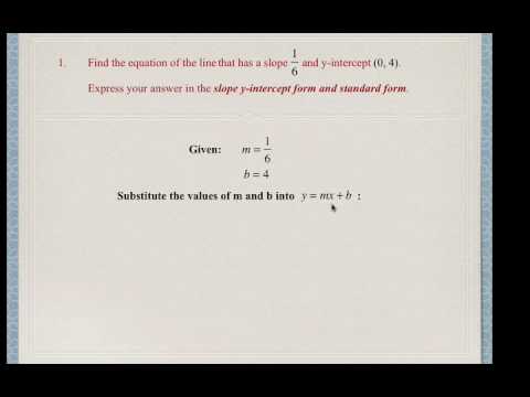 analytical geometry finding the equation of line using the y mx b finding standard form