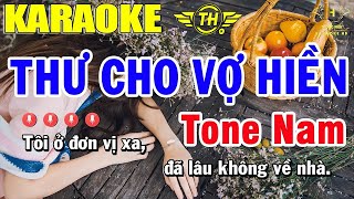 Karaoke Thư Cho Vợ Hiền Tone Nam Nhạc Sống | Trọng Hiếu
