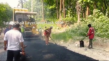 Asphalt Concreting Of Flexible Pavement | Sensor Paver | Nepal | Transportation Engineering