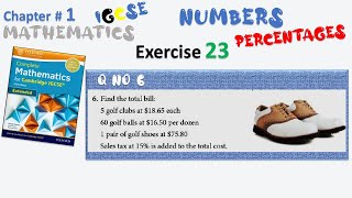 Cambridge IGCSE Extended Maths Solutions-Chapter1 Ex 23 Q 6-percentages -IGCSE Mathematics
