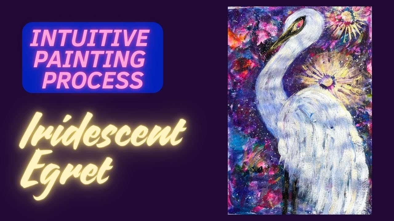 Iridescent Egret Intuitive Painting Process