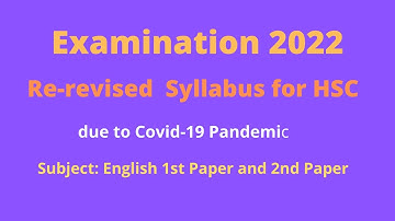 HSC 2022 Re revised Syllabus II English 1st paper and 2nd Paper  II SU English Centre II Salim Sir
