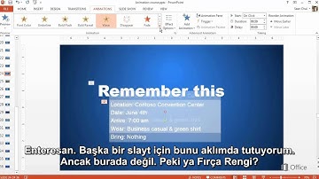 PowerPoint Resim, Küçük Resim, Metin ve Diğer Nesnelere Animasyon Ekleme -  Metne Animasyon Ekleme