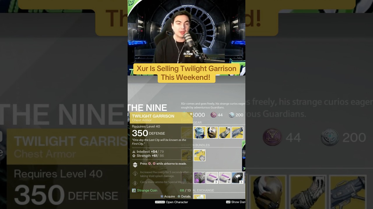 Xur is SELLING TWILIGHT GARRISON THIS WEEKEND! 