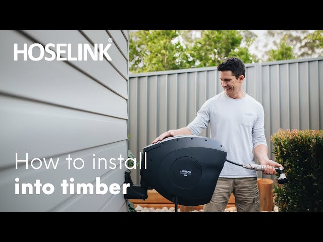 How to install a Hoselink Retractable Hose Reel into timber 