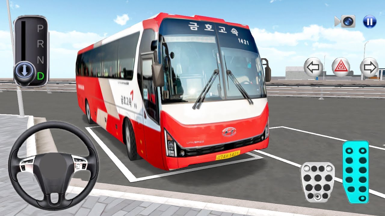 New Intercity Hyundai Bus in Highway Sleep Rest Area - 3D Driving Class ...