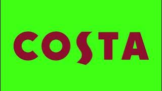 Costa Coffee Logo Animation Green | Blue Screen