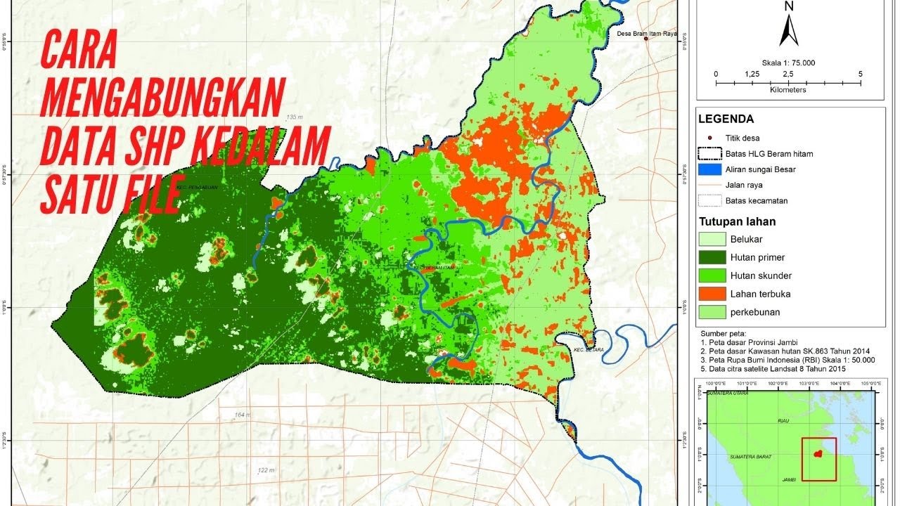 Cara mengabungkan data shp di ArcGis - YouTube