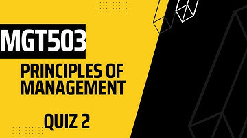 MGT503 Principles of Management Quiz 2