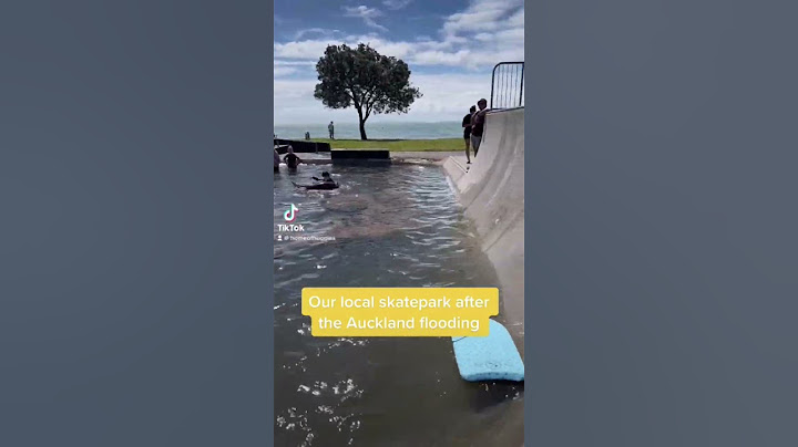 Auckland flood - local skate park turned into a community pool… #aucklandfloods #skatepark