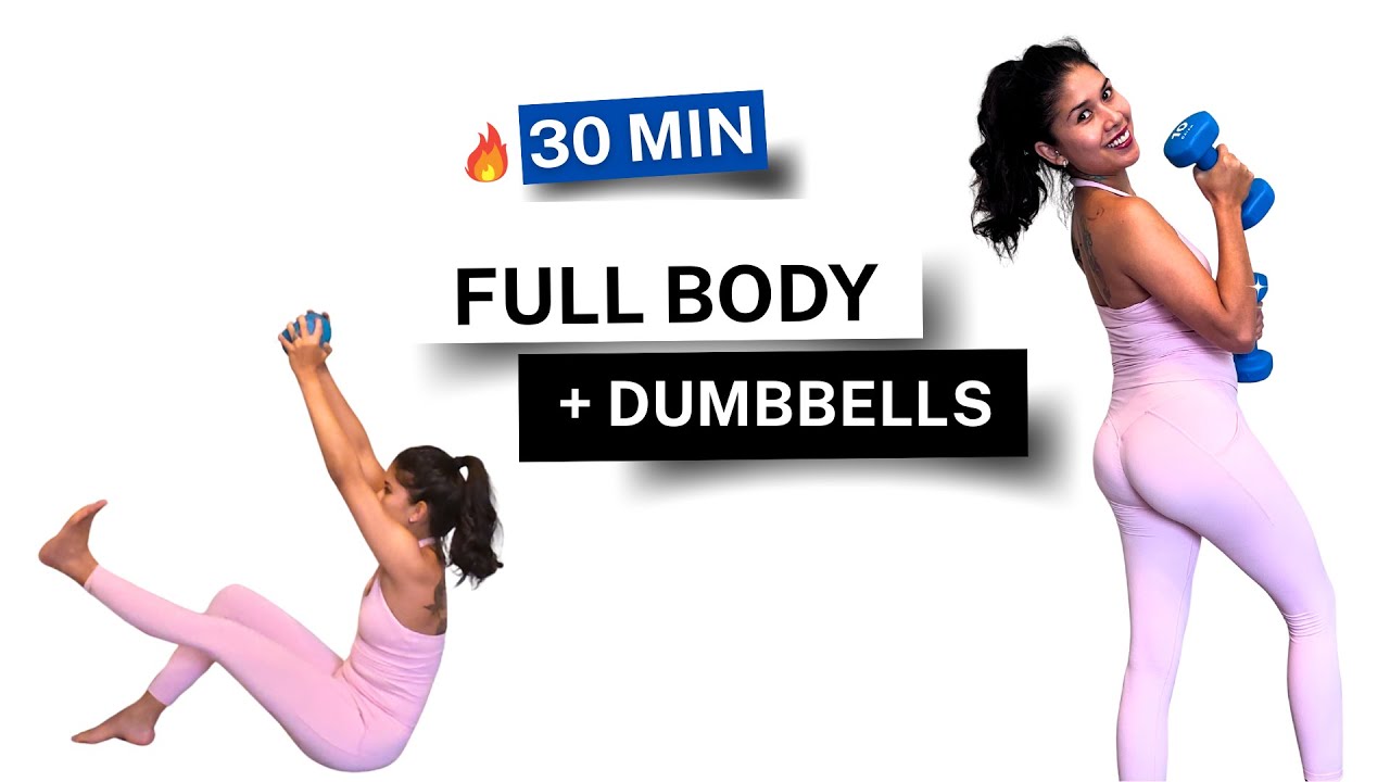 30 Min FULL BODY DUMBBELL WORKOUT at Home With Dumbbells | All Fitness Levels Using Weights