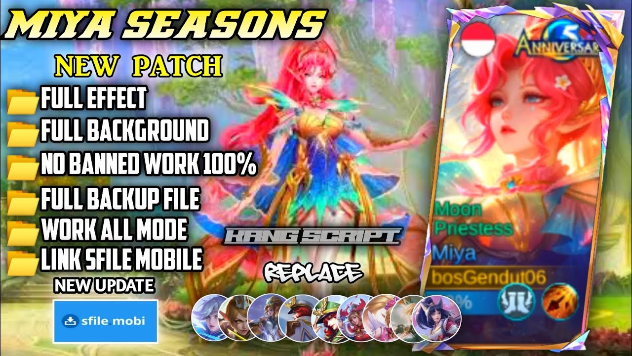 Script Skin Miya Seasons - Arrow of Spring No Password | Full Effect Voice | Patch Terbaru