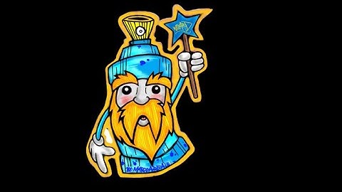 Drawing a Wizard Karakter - graffiti spray can