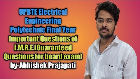 || I.M.R.E. Important Questions|| For Board Examination 2022|| Polytechnic 6th semester final year.