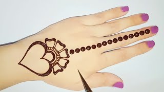 Beautiful Simple heart shape mehndi designs || Easy mehandi design trick || Backhand mehndi design