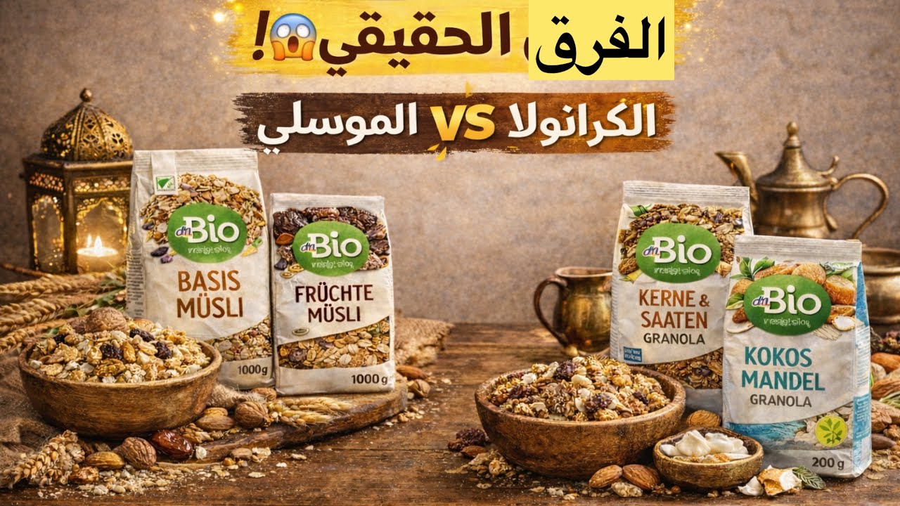 🛑 أفضل موسلي وأفضل كرانولا 🥣 الفرق بينهم وأيهم صحي أكثر؟ 😱