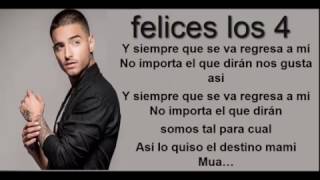 Miniatura de vídeo de "Maluma - Felices los 4 (letra)"