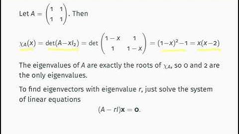 MATH0007 video 28 - eigenvalues and eigenvectors