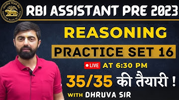 RBI Assistant Prelims 2023 Practice Series || Reasoning Set - 16 || By Dhruvasir
