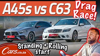 New A45S AMG vs Old C63 AMG! Rolling and standing start, huge V8 vs 2.0L, AWD vs RWD screenshot 5