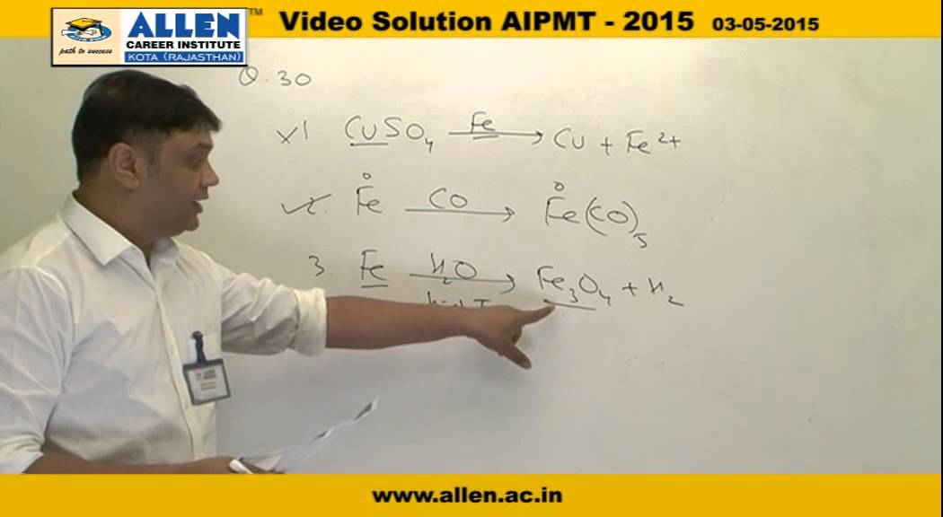 AIPMT 2015 video solutions – Chemistry Q. No. 30,31 – AIPMT 2015 Q&A BY ALLEN neet coaching in indore